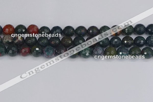 COJ314 15.5 inches 12mm faceted round Indian bloodstone beads