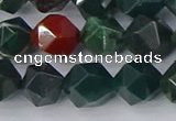COJ322 15.5 inches 10mm faceted nuggets Indian bloodstone beads
