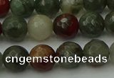COJ463 15.5 inches 10mm faceted round blood jasper beads wholesale