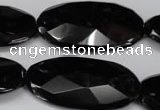 CON69 15.5 inches 20*40mm faceted oval black onyx gemstone beads