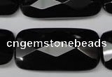 CON93 15.5 inches 20*40mm faceted rectangle black onyx gemstone beads