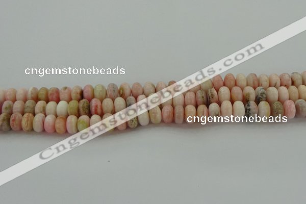 COP1286 15.5 inches 4*6mm rondelle natural pink opal beads