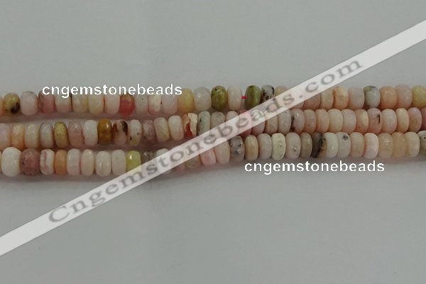 COP1322 15.5 inches 5*8mm faceted rondelle natural pink opal beads
