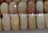 COP1324 15.5 inches 7*12mm faceted rondelle natural pink opal beads
