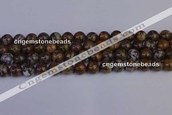 COP1375 15.5 inches 14mm round fire lace opal beads wholesale