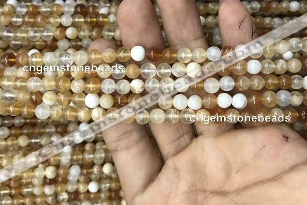 COP1456 15.5 inches 6mm round yellow opal gemstone beads