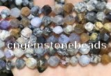 COP1517 15.5 inches 8mm faceted nuggets amethyst sage opal beads
