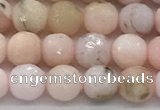 COP1711 15.5 inches 6mm faceted round natural pink opal beads