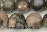 COP1811 15 inches 8mm faceted round grey opal beads