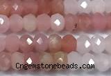 COP1853 15 inches 2*3mm faceted rondelle pink opal beads