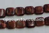 COP525 15.5 inches 10*10mm square red opal gemstone beads wholesale