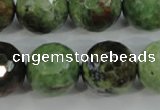 COP667 15.5 inches 18mm faceted round green opal gemstone beads