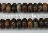 COP754 15.5 inches 6*12mm rondelle green opal gemstone beads