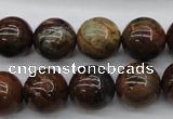 COP955 15.5 inches 14mm round green opal gemstone beads wholesale