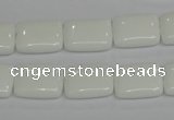 CPB121 15.5 inches 12*16mm rectangle white porcelain beads wholesale