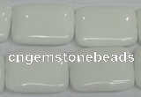 CPB123 15.5 inches 18*25mm rectangle white porcelain beads wholesale