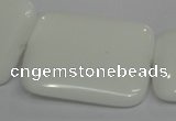 CPB125 15.5 inches 30*40mm rectangle white porcelain beads wholesale