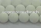 CPB413 15.5 inches 10mm round matte white porcelain beads