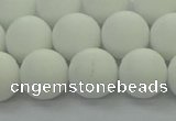 CPB414 15.5 inches 12mm round matte white porcelain beads