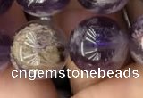 CPC614 15.5 inches 14mm round purple phantom quartz beads