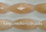 CPI100 15.5 inches 13*30mm faceted rice pink aventurine jade beads
