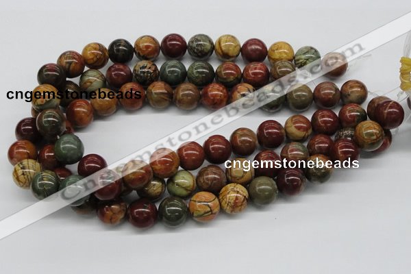 CPJ16 15.5 inches 8mm round picasso jasper beads wholesale