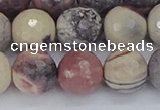 CPJ614 15.5 inches 12mm faceted round purple striped jasper beads
