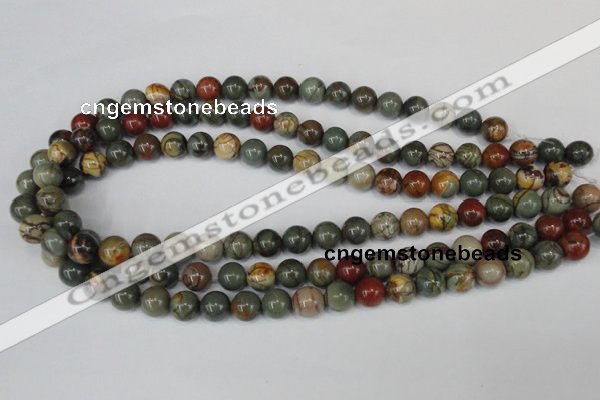 CPJ62 15.5 inches 10mm round picasso jasper gemstone beads