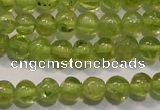 CPO102 15 inches 4mm round natural peridot beads wholesale