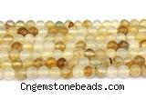 CPQ351 15.5 inches 6mm round yellow quartz gemstone beads