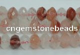 CPQ39 15.5 inches 6*10mm faceted rondelle natural pink quartz beads