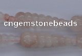 CPQ93 15.5 inches 10*35mm carved teardrop natural pink quartz beads