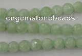 CPR112 15.5 inches 8mm faceted round natural prehnite beads wholesale