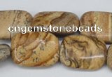 CPT261 15.5 inches 18*25mm rectangle picture jasper beads wholesale