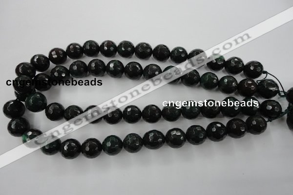 CPT405 15.5 inches 14mm faceted round green picture jasper beads