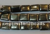 CPY320 15.5 inches 8*10mm rectangle pyrite gemstone beads wholesale