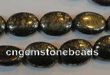 CPY33 16 inches 12*16mm oval pyrite gemstone beads wholesale
