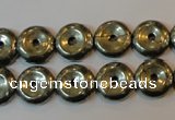 CPY336 15.5 inches 12mm donut pyrite gemstone beads wholesale