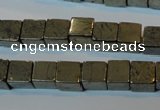 CPY352 15.5 inches 8*8mm cube pyrite gemstone beads wholesale