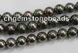 CPY48 16 inches 10mm round pyrite gemstone beads wholesale