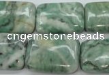 CQJ76 15.5 inches 18*25mm rectangle Qinghai jade beads wholesale