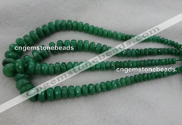 CRB1127 15.5 inches 5*8mm - 9*18mm faceted rondelle green aventurine beads