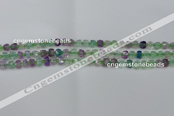 CRB1286 15.5 inches 4*6mm faceted rondelle fluorite beads