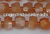 CRB1292 15.5 inches 6*10mm faceted rondelle moonstone beads