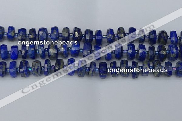 CRB1394 15.5 inches 8*16mm faceted rondelle lapis lazuli beads