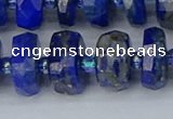 CRB1395 15.5 inches 8*18mm faceted rondelle lapis lazuli beads