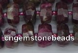 CRB1402 15.5 inches 6*12mm faceted rondelle tourmaline beads