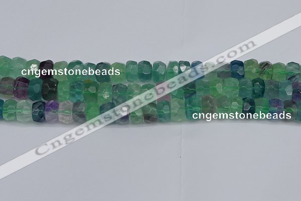 CRB1465 15.5 inches 6*10mm faceted rondelle fluorite beads