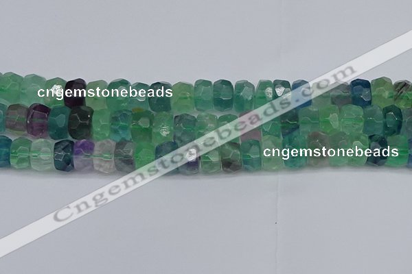 CRB1466 15.5 inches 6*12mm faceted rondelle fluorite beads