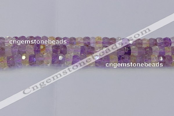 CRB1809 15.5 inches 6*10mm faceted rondelle ametrine beads